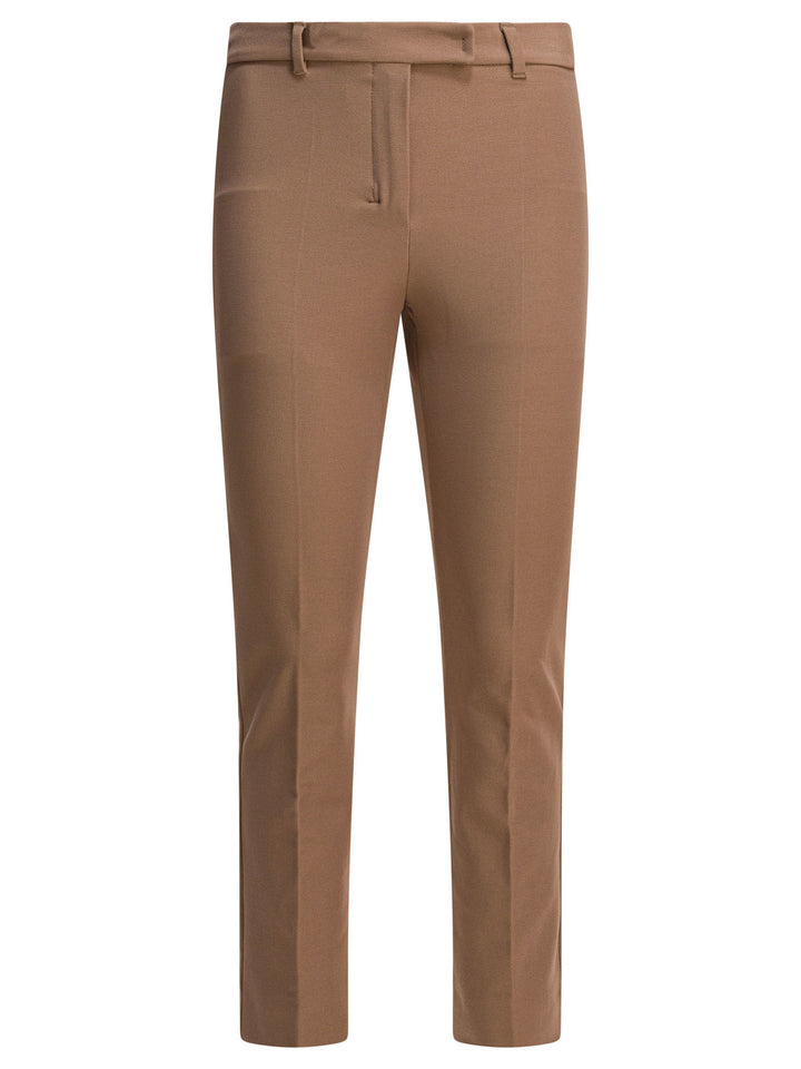 Max Mara S Stretch Cotton Blend Pants Trousers - Brown | 79d632aab377c8659e5035301da8dc351bafd50b