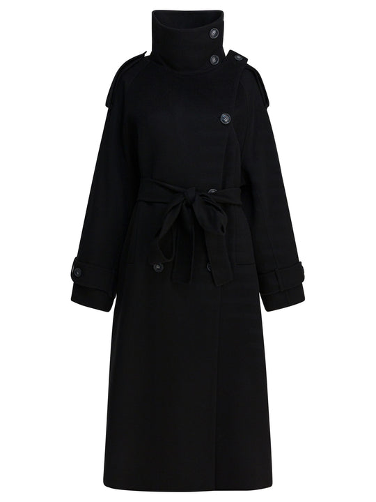 Virgin Wool Long Coat Jackets And Coats Black