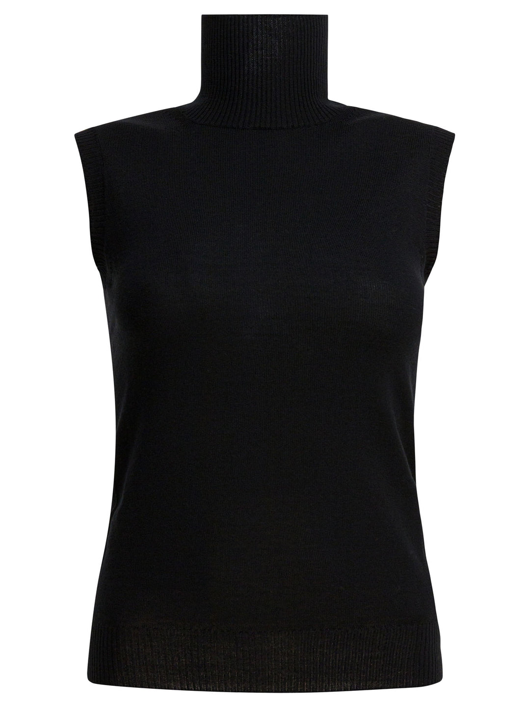 Max Mara Sportmax Mock Neck Sleeveless Knitwear - Black | 6c2be6213da538ad58f6073550121b35d5bacabc