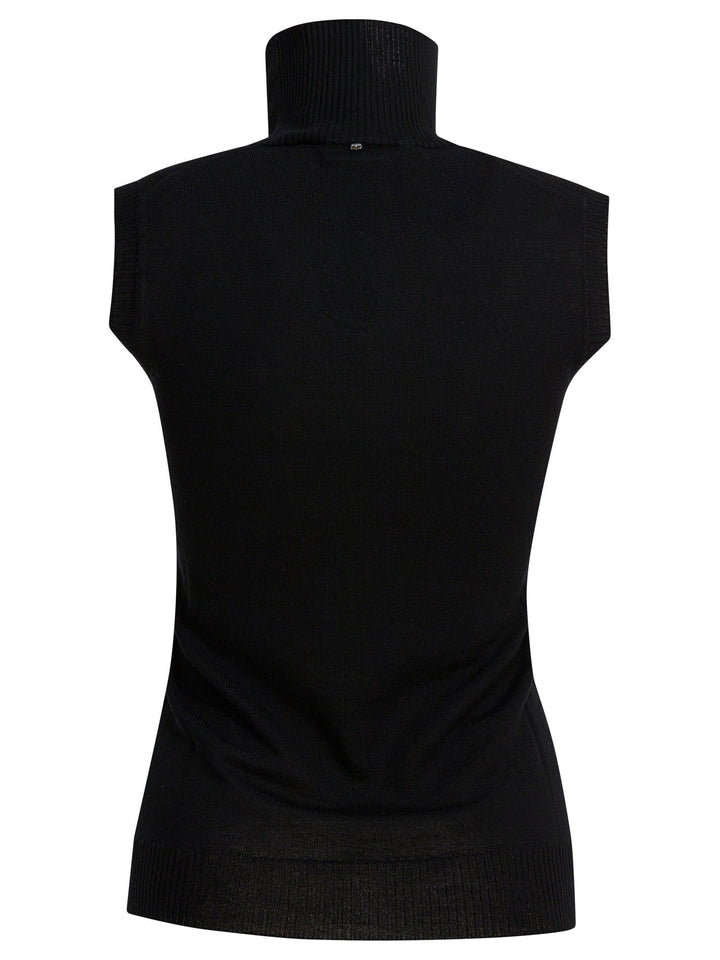 Max Mara Sportmax Mock Neck Sleeveless Knitwear - Black | 293c6f569a25381f2e6d98c41519dd1b087b0292