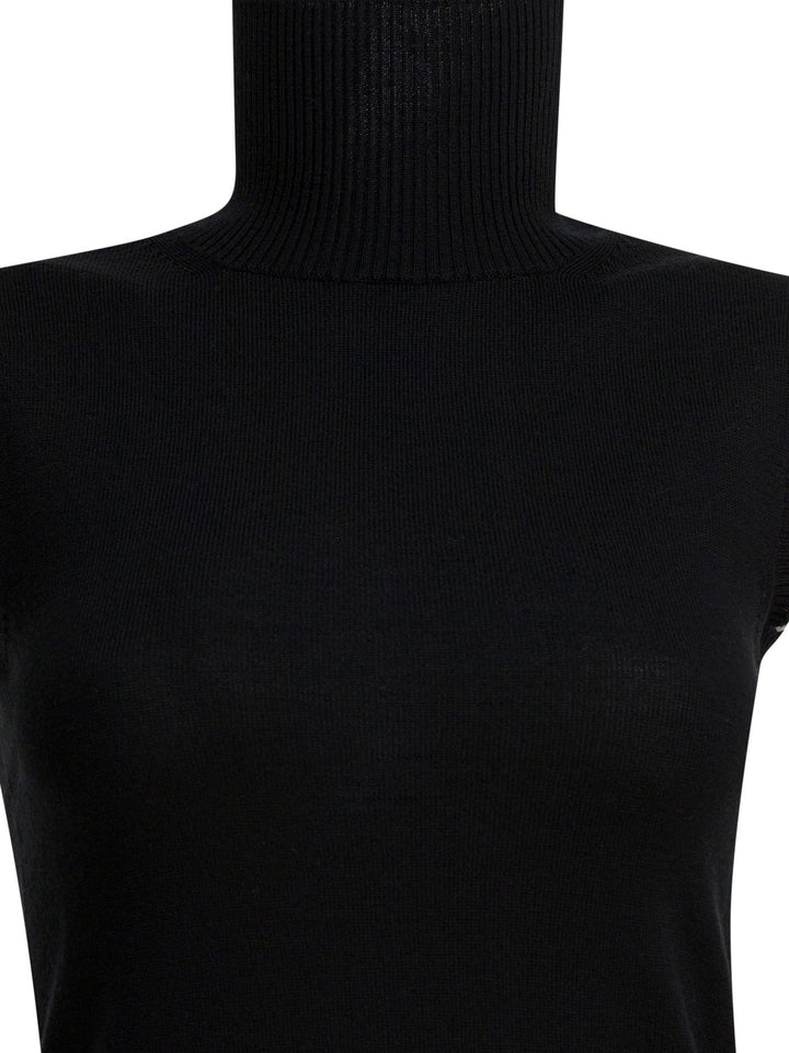 Max Mara Sportmax Mock Neck Sleeveless Knitwear - Black | 932ddb7883e9f353921b0305b20b54a5bf8f8419