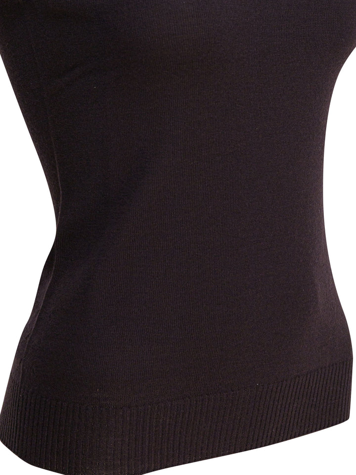 Max Mara Sportmax Mock Neck Sleeveless Knitwear - Brown | 2600412ef02ba50f94f5e9dc408e84e8d81f01a0
