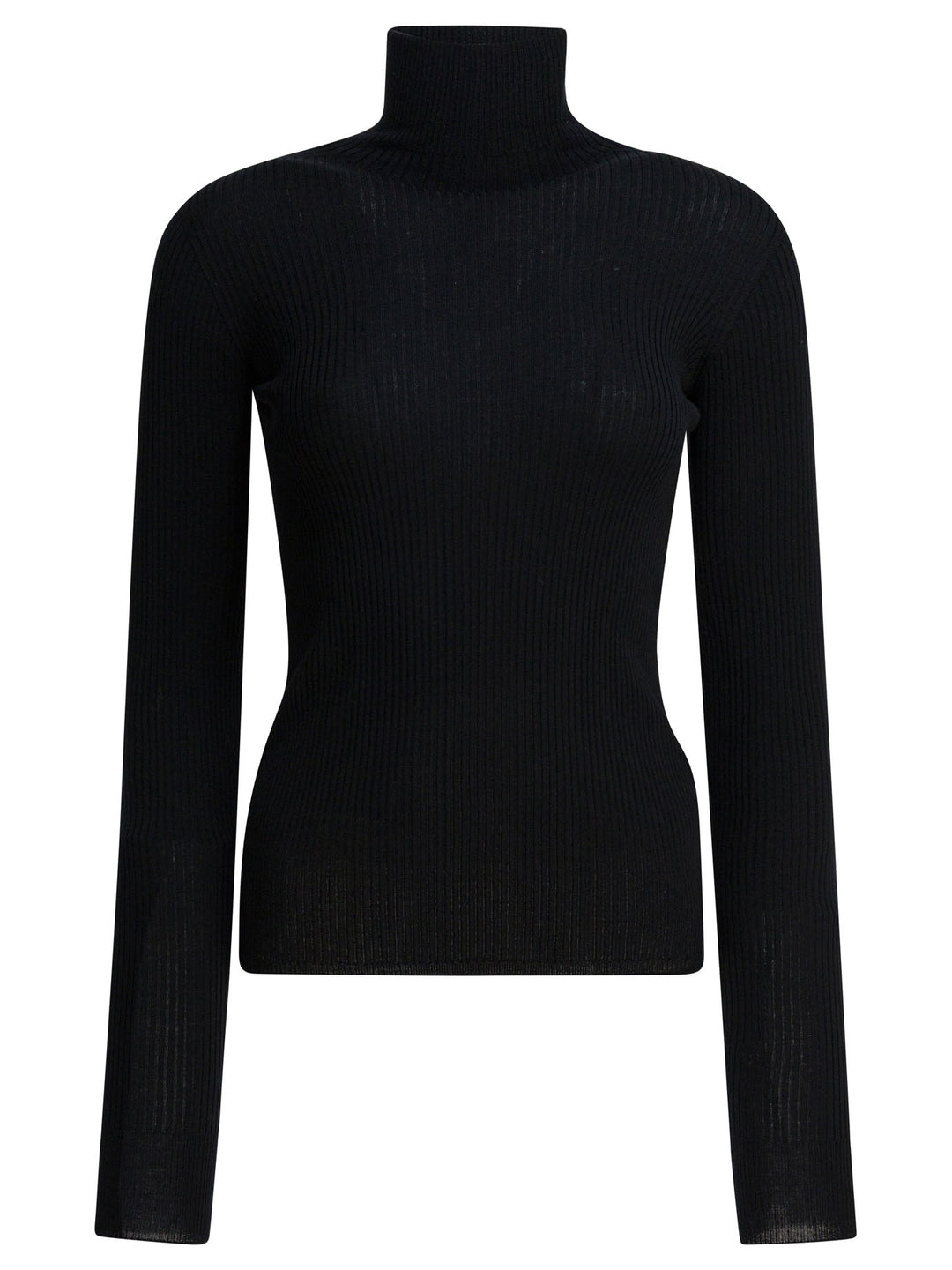 Max Mara Sportmax Virgin Wool Turtleneck Knitwear - Black | 43c6d251cb2554f1ec207ba55a2d267e704a5bd8