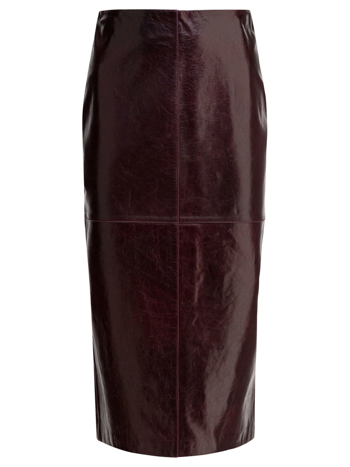 Max Mara Sportmax Leather Midi Skirt Skirts - Bordeaux | 736485d7413f2b708034bc4d6c76543b20204684