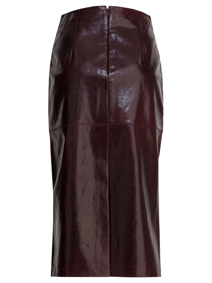 Max Mara Sportmax Leather Midi Skirt Skirts - Bordeaux | a5cdd8d16939722bc20e9d75a88a948e4dd7e72d