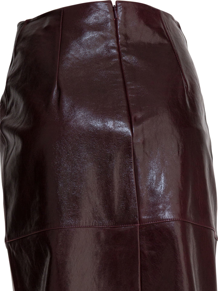 Max Mara Sportmax Leather Midi Skirt Skirts - Bordeaux | 05814171c3aa168ab6034065f41ca071820ef145