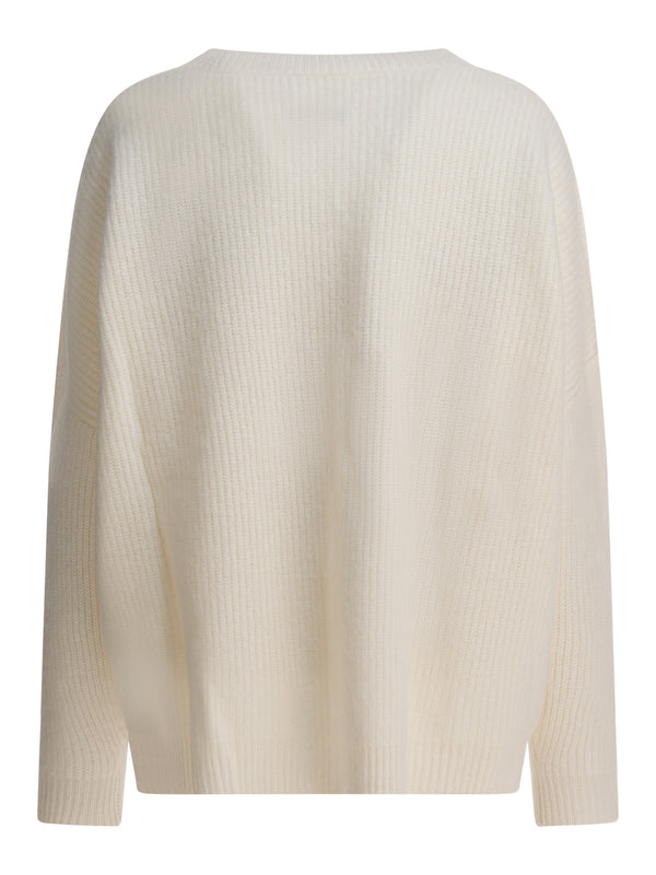 Cashmere Blend Crewneck Sweater Knitwear White