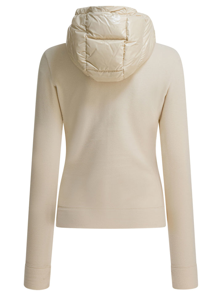 Moncler Grenoble Fleece Sweatshirt With Zipper Sweatshirts - Beige | 185b874fcf9859ce05090c97e35e85f7325d7c53