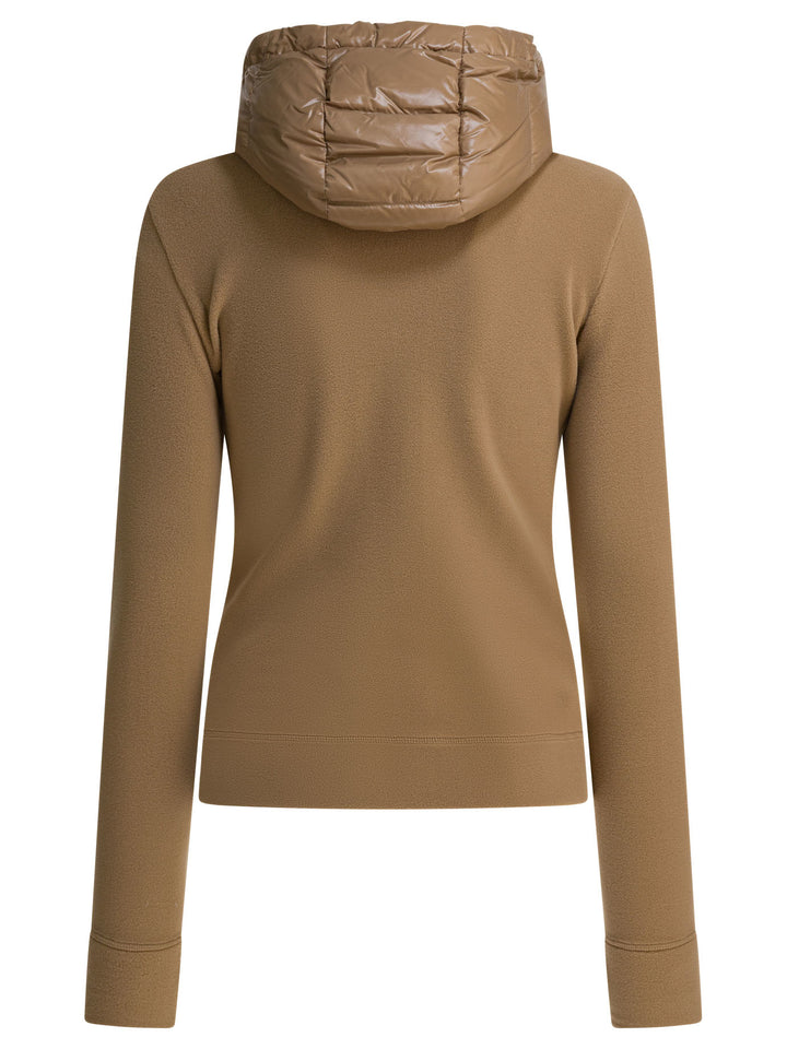 Moncler Grenoble Fleece Sweatshirt With Zipper Sweatshirts - Brown | 2fbf44eb5491b527fa195f473bd26df26c9d8469