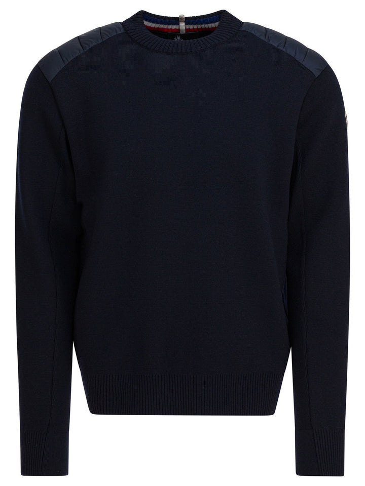 Moncler Grenoble Wool Crewneck Sweater Knitwear - Blue | 51619c5101d853854d013f8649c006257dd4fb85
