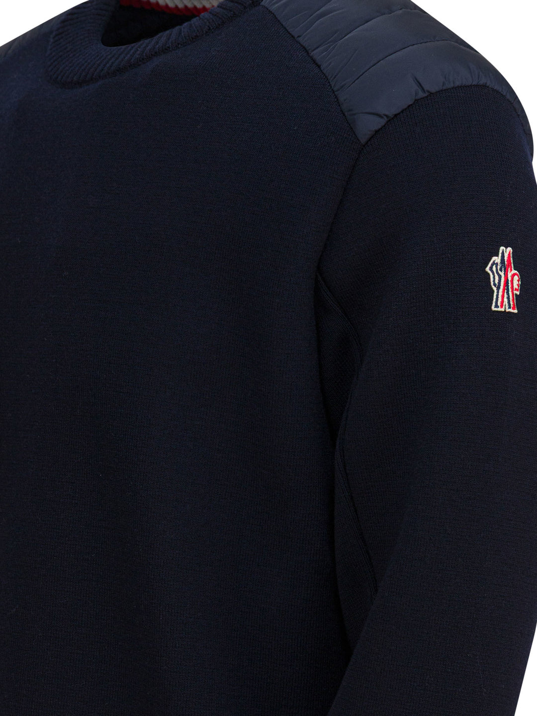 Moncler Grenoble Wool Crewneck Sweater Knitwear - Blue | 532dd2eca8c31cc994431a8339b9ec2422adb035