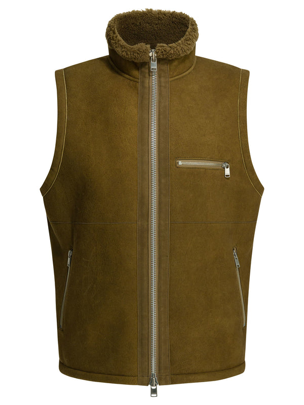 Shearling Sleeveless Jacket Jackets And Coats Brown