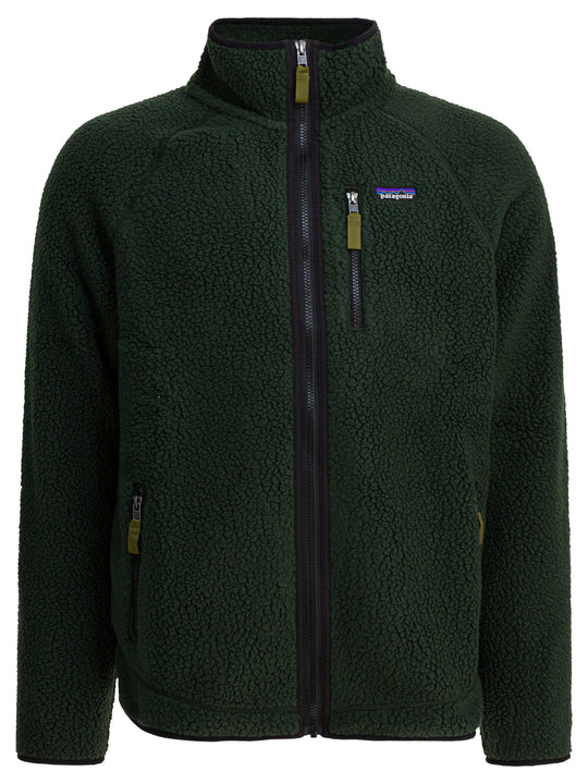 Retro Pile Fleece Jackets And Coats Green