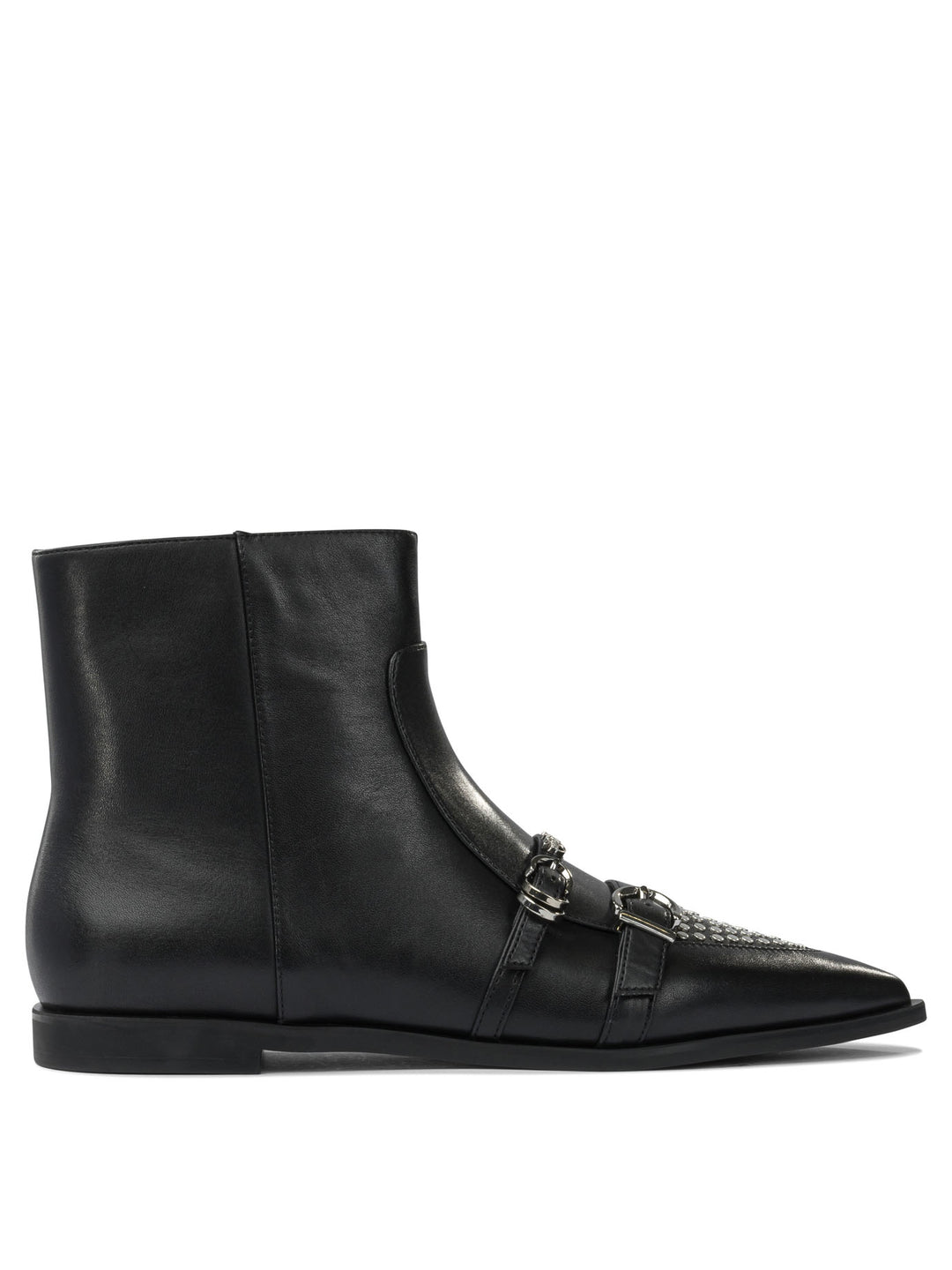 Pinko Leather Zippered Ankle Boots - Black | eb57787950b4361c8f01c5f0b9291d78730affba