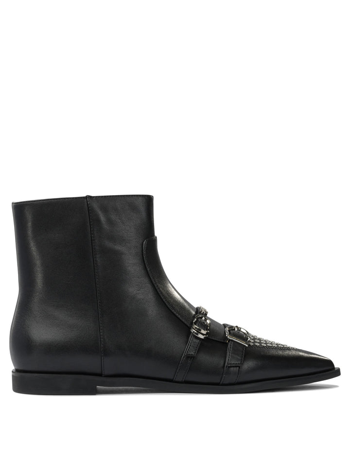 Pinko Leather Zippered Ankle Boots - Black | eb57787950b4361c8f01c5f0b9291d78730affba