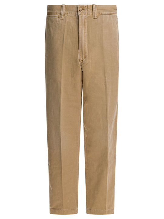 Straight Leg Trousers Beige