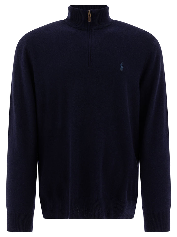 Polo Ralph Lauren Wool Half-Zip Sweater Knitwear - Blue | 4dc4cb71a5588381818eda1339845da08441ea6c