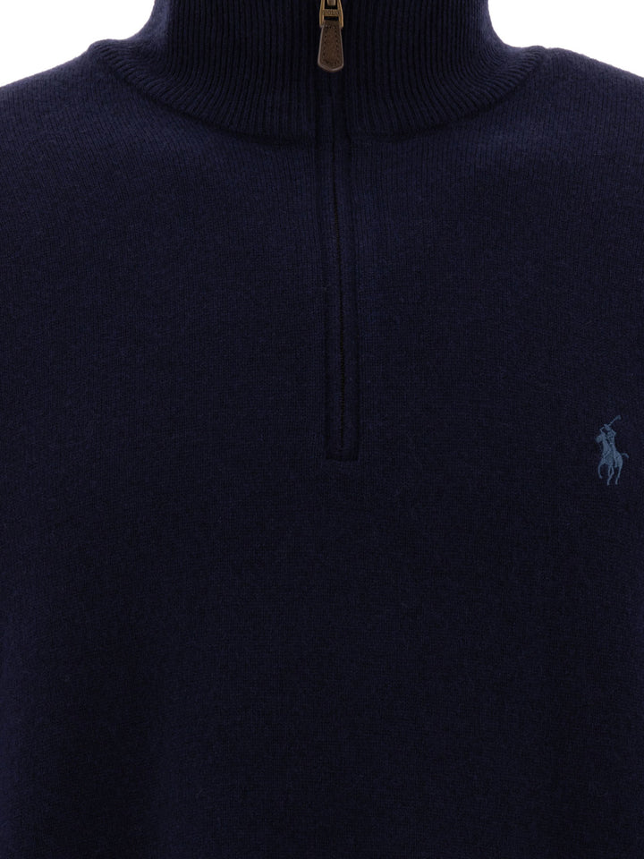 Polo Ralph Lauren Wool Half-Zip Sweater Knitwear - Blue | e8c5e007a18a60f5935f38a1bd9e02aa09de8c26