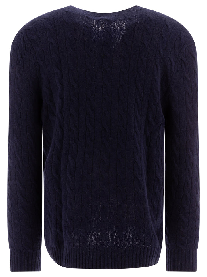 Polo Ralph Lauren Wool And Cashmere Crewneck Sweater With Logo Knitwear - Blue | 4da0a162e9e3a3698962ef3142825f120e0aa8cb