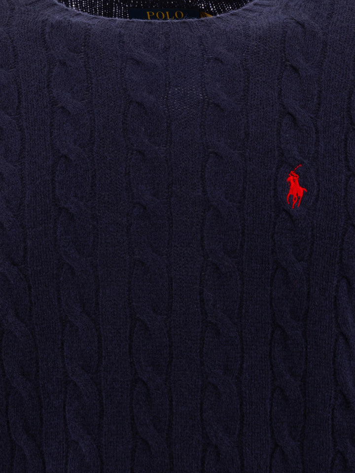 Polo Ralph Lauren Wool And Cashmere Crewneck Sweater With Logo Knitwear - Blue | 3e3e2f55adc07e2431ec0b345166916c5298cd68