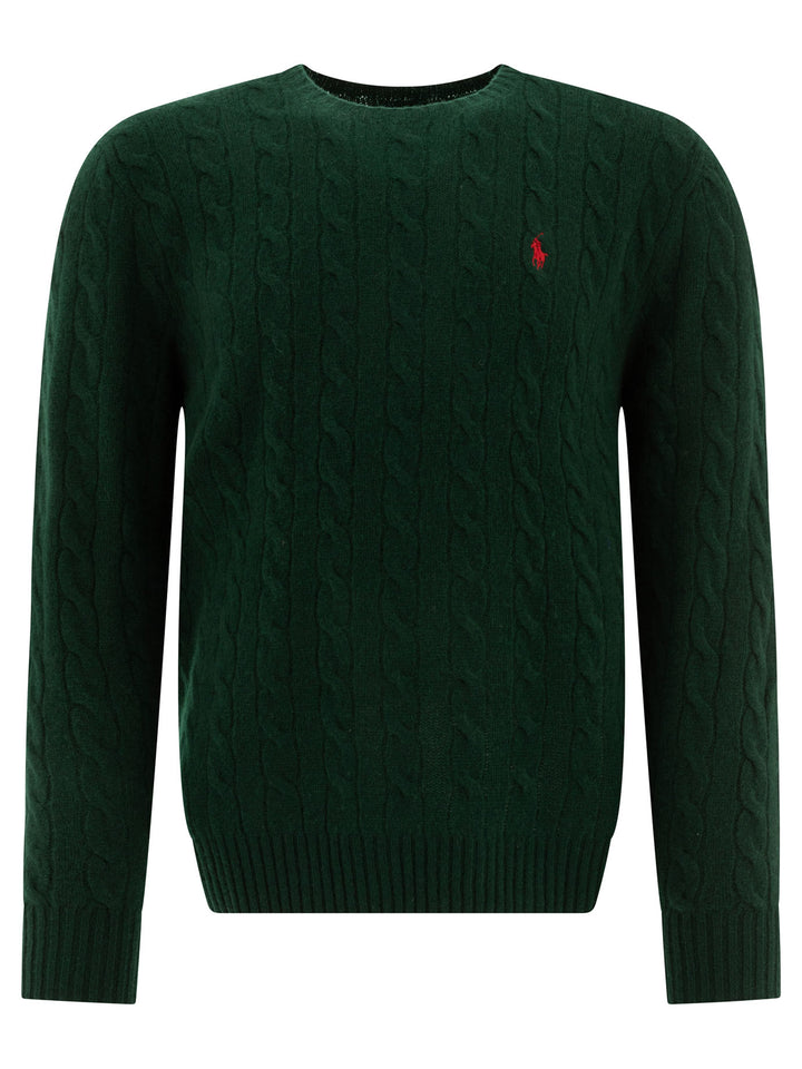 Polo Ralph Lauren Wool And Cashmere Crewneck Sweater With Logo Knitwear - Green | 1a272cf60e4debf21c4bee46db40b508ebf65191