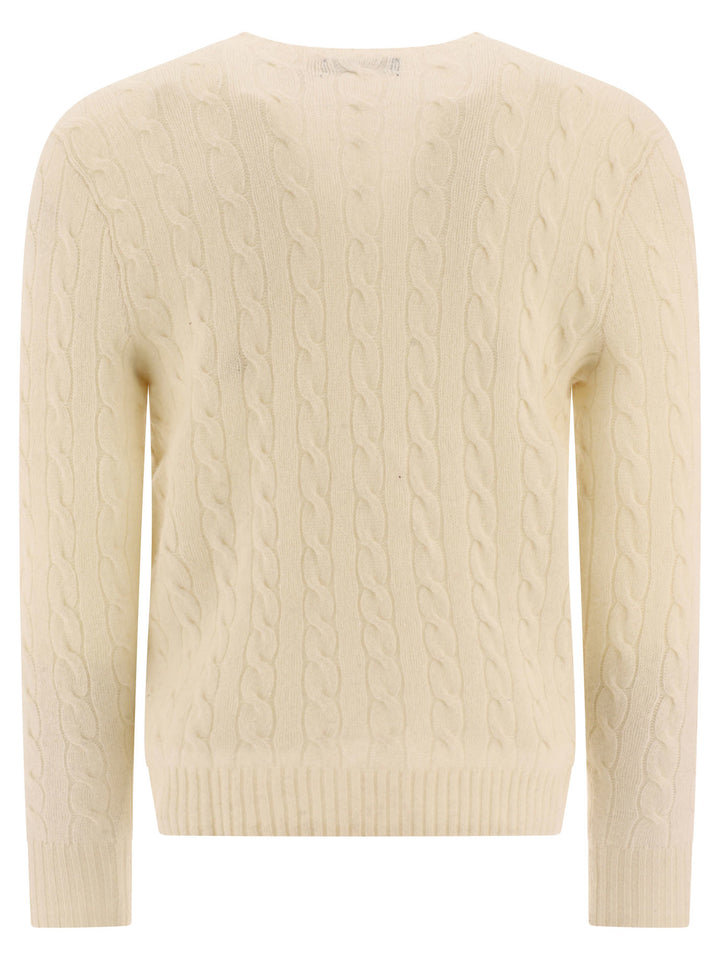 Polo Ralph Lauren Wool And Cashmere Crewneck Sweater With Logo Knitwear - White | bca28e81534dc78f30007fb1a4c1aae950b965b7