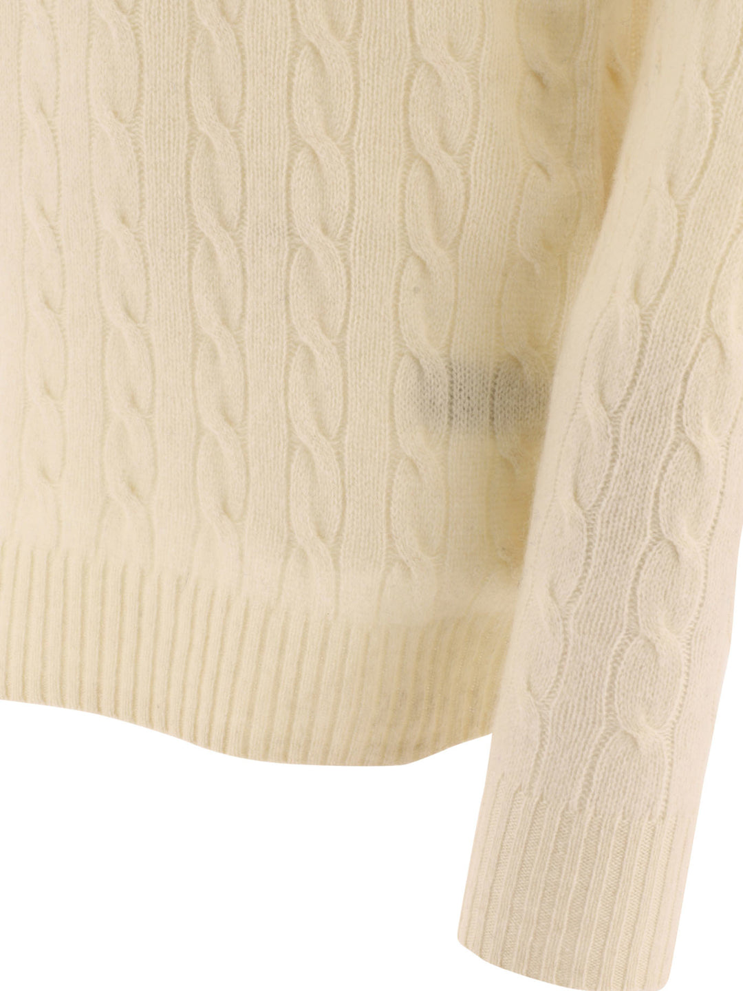 Polo Ralph Lauren Wool And Cashmere Crewneck Sweater With Logo Knitwear - White | eaf9153a37db9ec3fd6d03485372af6bdf720e44