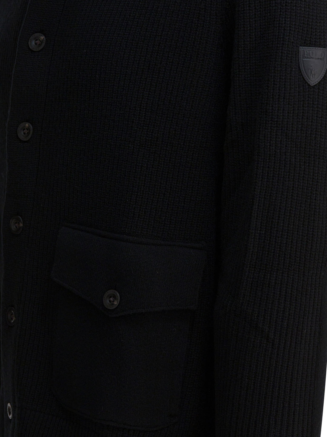 Polo Ralph Lauren Wool Cardigan With Mock Neckline Knitwear - Black | 3bf2148f0435c0d179b98db68a81d7df01523202