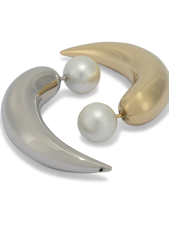Pucci Horn Earrings With Pearl Jewels - Gold | 00f81e9704358b2f70aa5314590a2397cffad75a