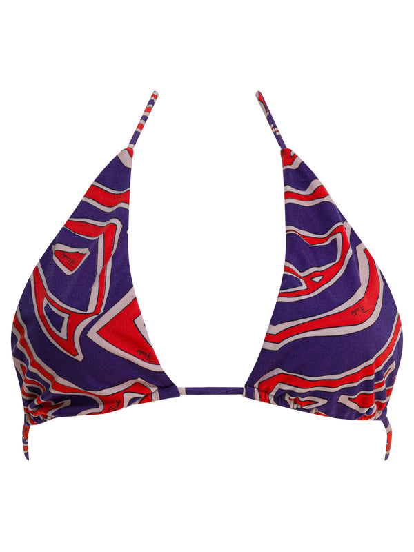 Triangle Bikini Top With Stamba Labirinto Swimwear Purple