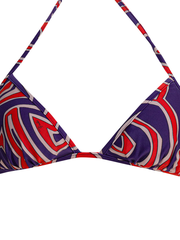 Pucci Labirinto Print Triangle Bikini Top Swimwear - Purple | 240eee674981c8b4d33c55debdbb181fec080b9d