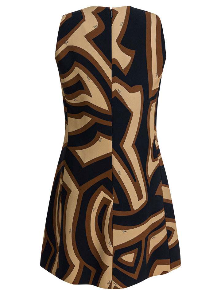 Pucci Labirinto Print Trapeze Dress Dresses - Black | 47629724d6c83f851ba87a675bf9ea1a4a9644c9
