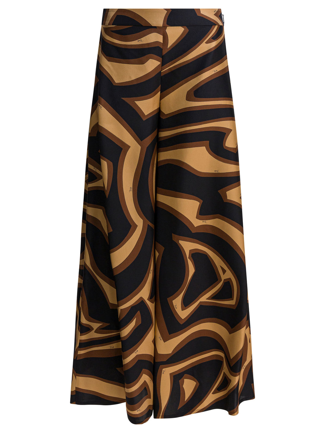 Pucci Labirinto Print Silk Wide Pants Trousers - Black | 2ebbca83715776c0039560583da93987a7a11193