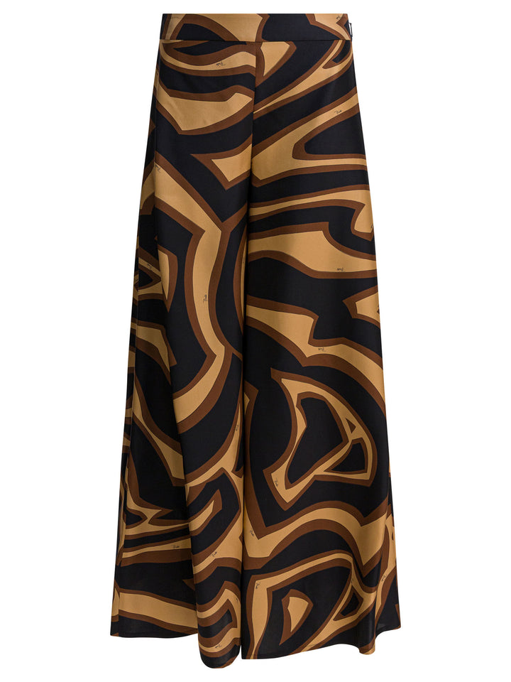 Pucci Labirinto Print Silk Wide Pants Trousers - Black | 2ebbca83715776c0039560583da93987a7a11193