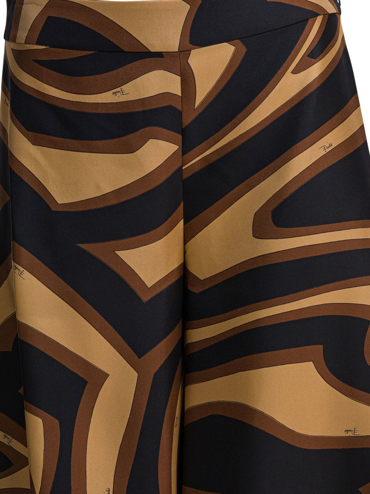 Pucci Labirinto Print Silk Wide Pants Trousers - Black | 66b1af06c21c87676b7ee36d3196f9c46ae127c4