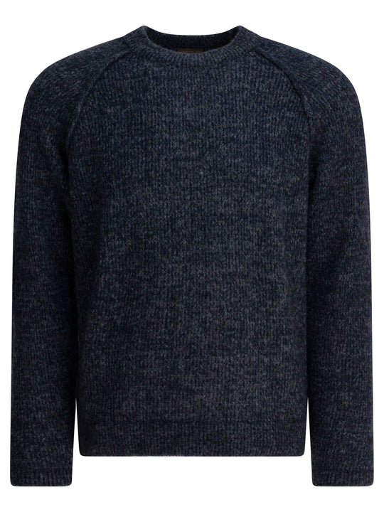 Wool Crew Neck Sweater Knitwear Blue