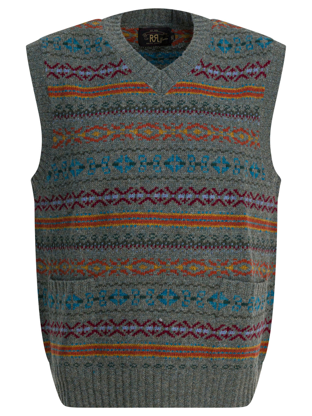 Rrl By Ralph Lauren Fair Isle Wool Vest Knitwear - Blue | 38208a713e420054025cbd9a6eeca0ff6e6ea7f8