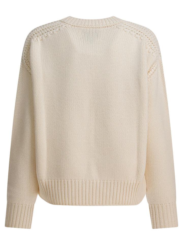 Sa Su Phi Cashmere Crewneck Sweater Knitwear - White | c8c49ef541937872395dbf6e636a0f936a0e2858