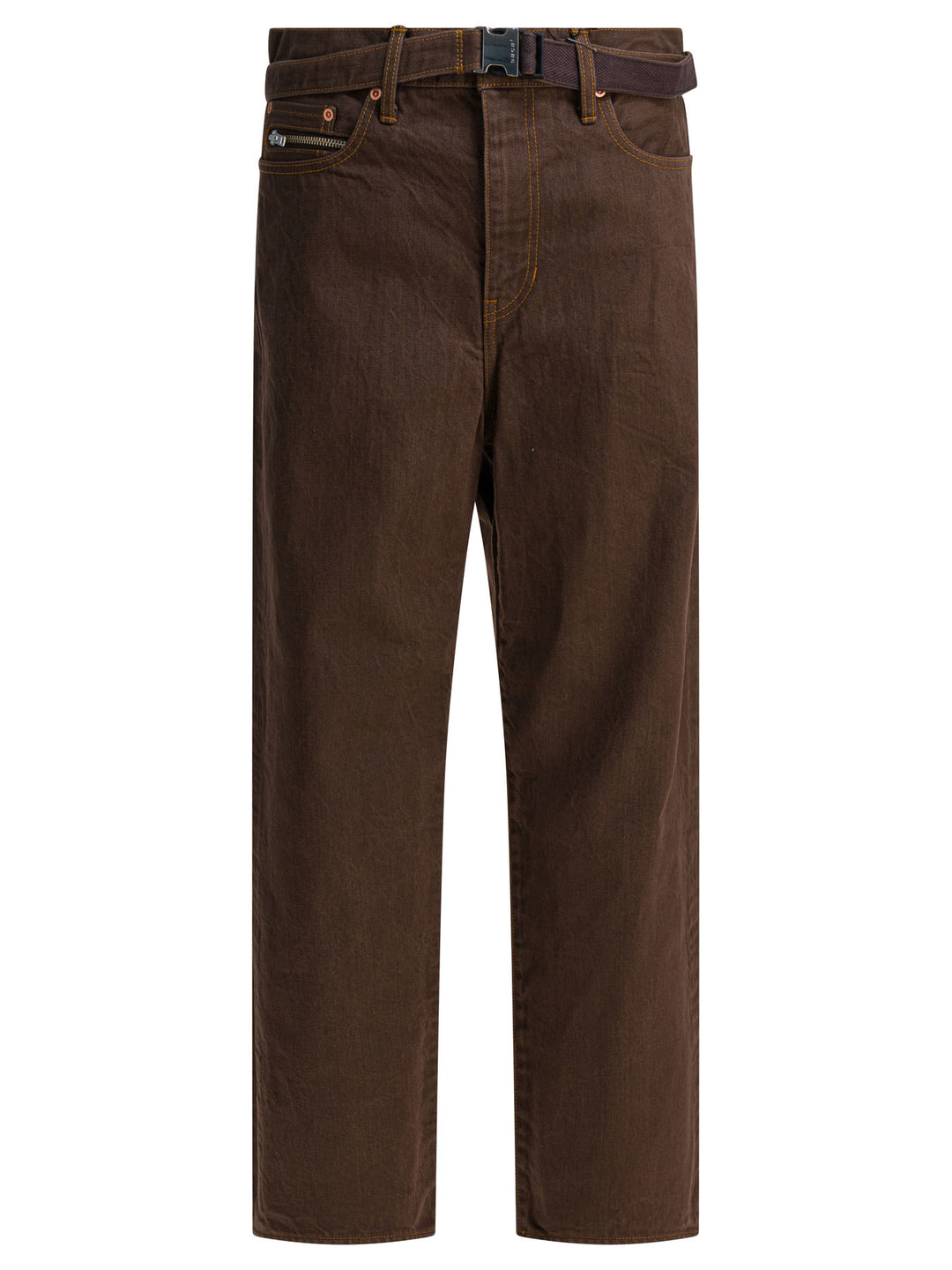 Sacai Relaxed Fit Jeans - Brown | 370a2aca7e12555738afabac452874b4b63e7178