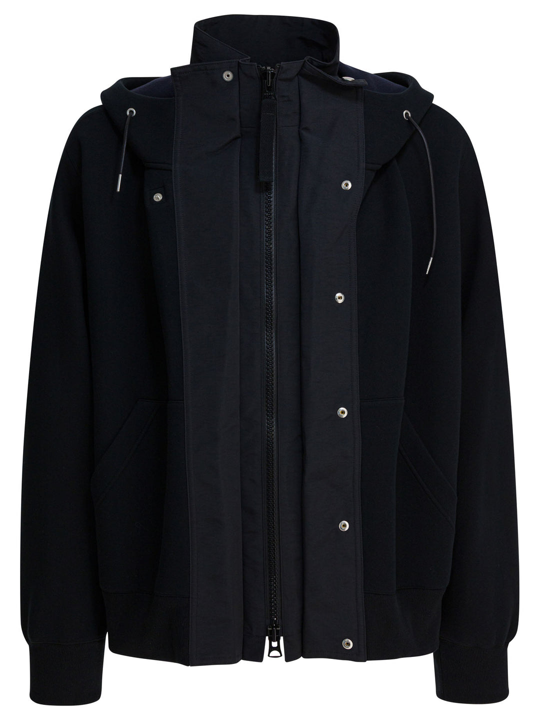 Sacai Sponge Sweat X Grosgrain Jackets and Coats - Black | af87cc9722d17ed3f7fcde4bc910b3efa94b8ad5