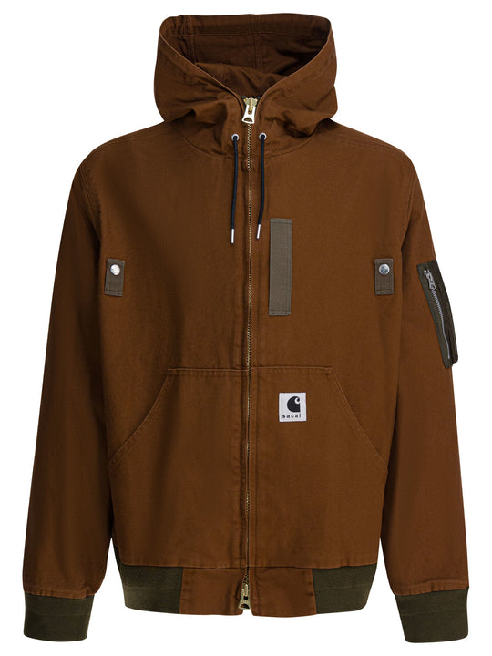 Sacai X Carhartt Wip Jackets And Coats Brown
