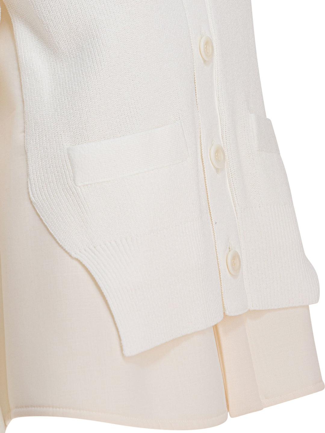 Sacai V-Neck Sweater Knitwear - White | 922cfa4930c6b5b8d757d8503a21c617fd505e8d