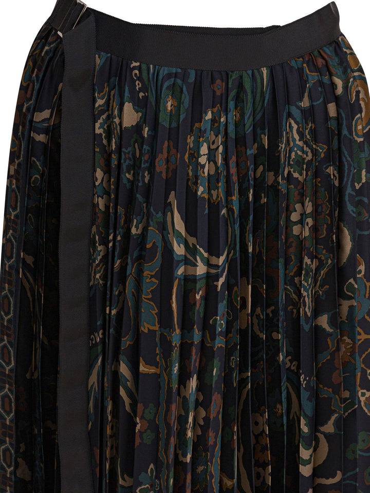 Sacai Floral Print Skirt Skirts - Blue | f613618c8549ada65cb07eff4c3afbe93a21f734