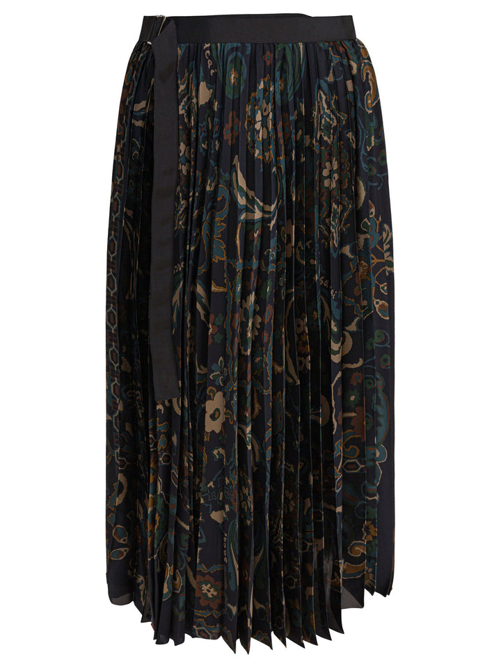 Sacai Floral Print Skirt Skirts - Blue | c09aff6a2ee767d683cca8492557739d493d92e7