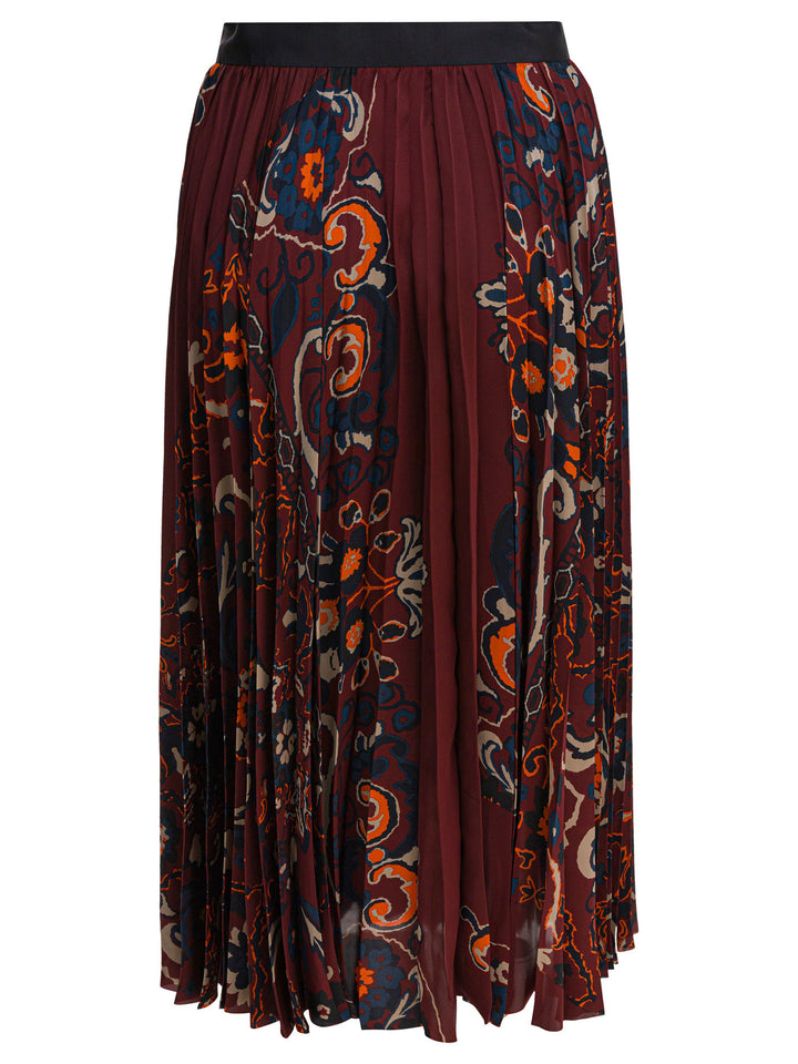 Sacai Floral Print Skirt Skirts - Bordeaux | 33758b25eb33a07f79d78ff62d10f35d65907bbf