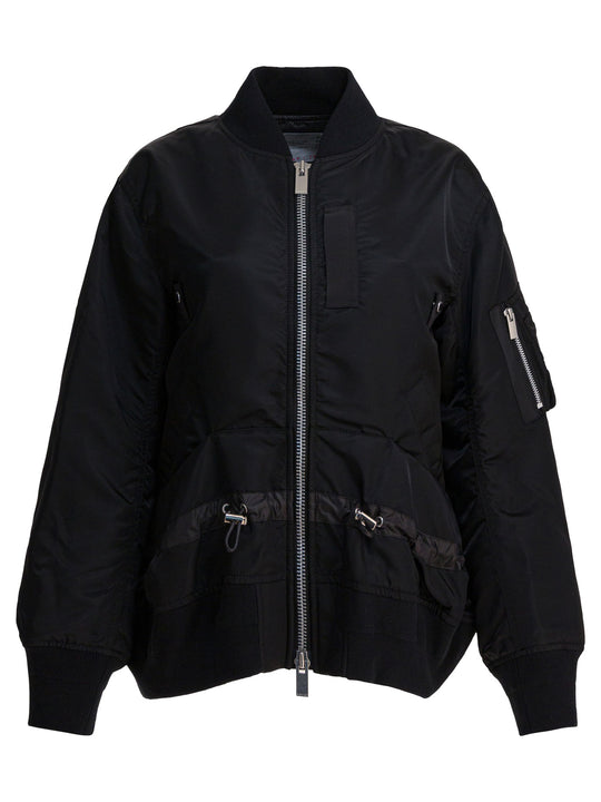 Nylon Twill Bomber Jacket Jackets And Coats Black