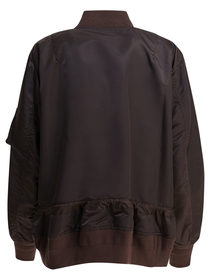 Sacai Nylon Twill Bomber Jacket Jackets and Coats - Brown | f44df30fad80d3bbc290556def72cea2fffa641b