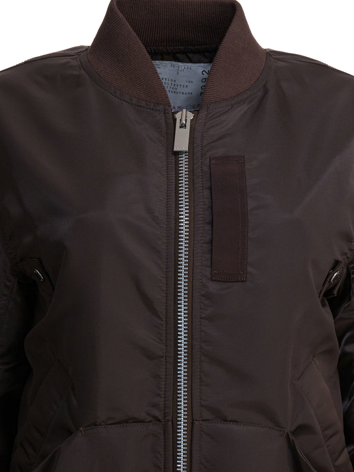Sacai Nylon Twill Bomber Jacket Jackets and Coats - Brown | 5eb00b550bc6690f94c86aa2ec9cf90124a69a3a