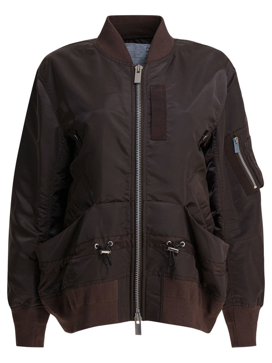 Nylon Twill Bomber Jacket Jackets And Coats Brown