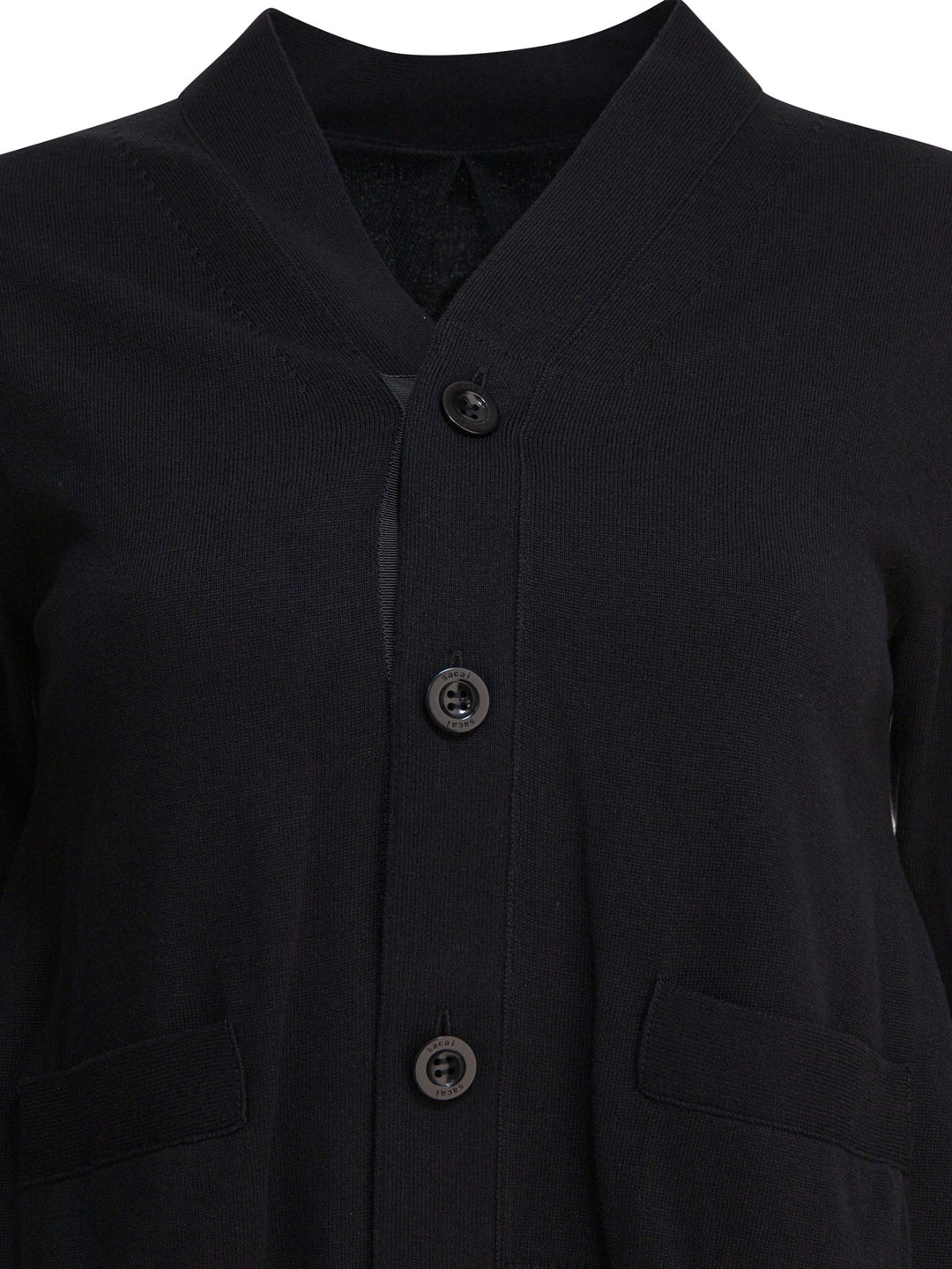 Sacai Cotton Cardigan Knitwear - Black | 0031b409ade300da2025c4596bb9510a7b770591